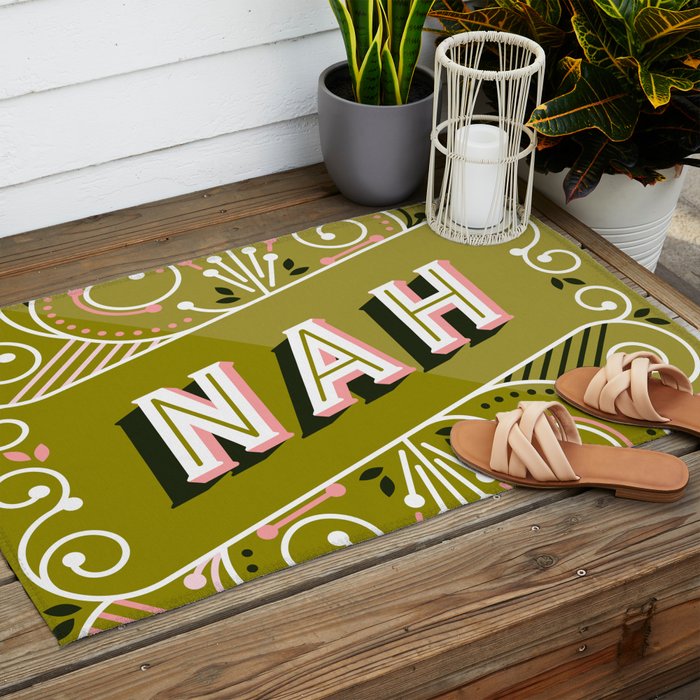 Nah - Olive & Blush Palette Outdoor Rug Gallery Image 2
