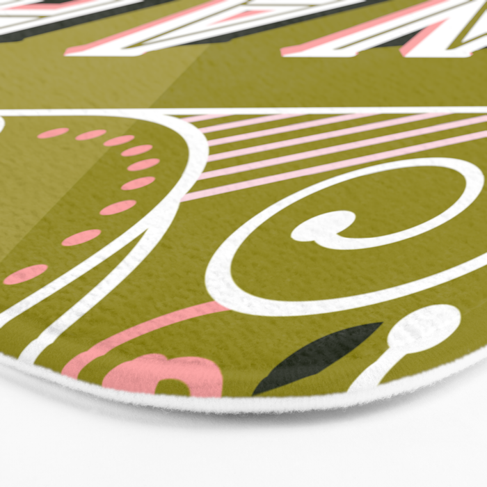 Nah - Olive & Blush Palette Bath Mat Gallery Image 3