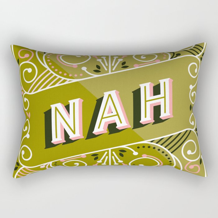 Nah - Olive & Blush Palette Rectangular Pillow Gallery Image 1