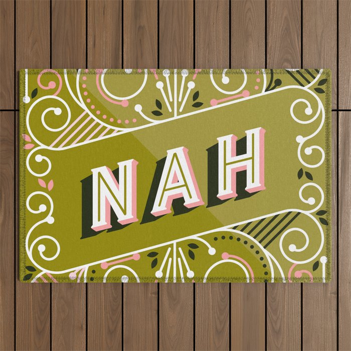 Nah - Olive & Blush Palette Outdoor Rug Gallery Image 1