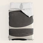Mid Century Modern Minimalist Abstract Art Brush Strokes Black & White Ink Art Tribal Pebbles Comforter Gallery Image 6