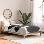 Mid Century Modern Minimalist Abstract Art Brush Strokes Black & White Ink Art Tribal Pebbles Comforter Gallery Image 2