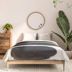 Mid Century Modern Minimalist Abstract Art Brush Strokes Black & White Ink Art Tribal Pebbles Comforter Gallery Image 3
