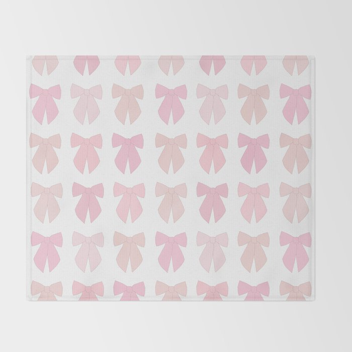 Pink Bows Preppy Coquette Throw Blanket Gallery Image 2