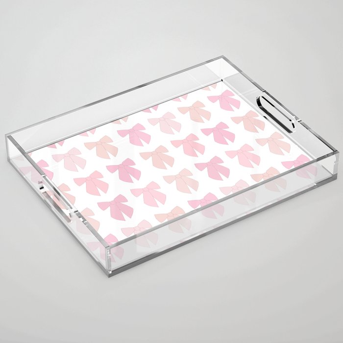 Pink Bows Preppy Coquette Acrylic Tray Gallery Image 1