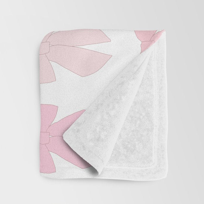 Pink Bows Preppy Coquette Throw Blanket Gallery Image 3