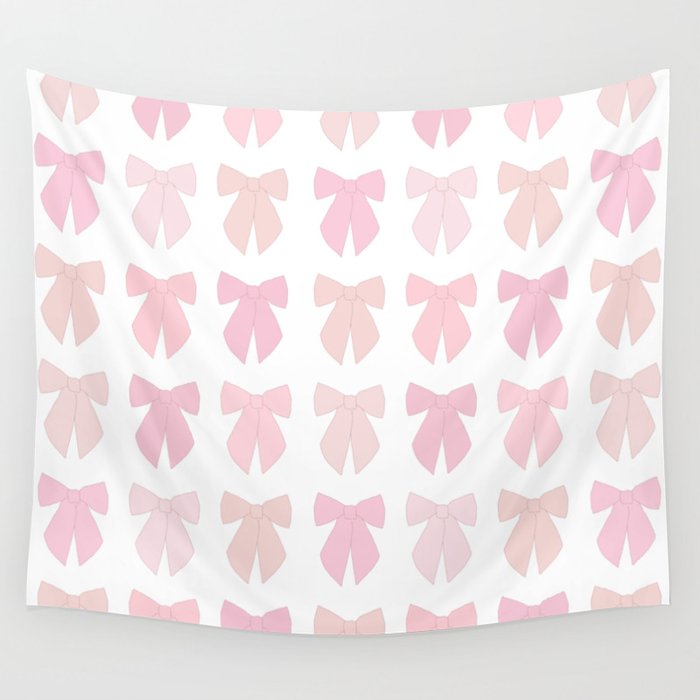Pink Bows Preppy Coquette Wall Tapestry Gallery Image 4