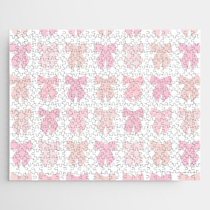 Pink Bows Preppy Coquette Jigsaw Puzzle Gallery Image 1