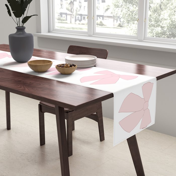Pink Bows Preppy Coquette Table Runner Gallery Image 2