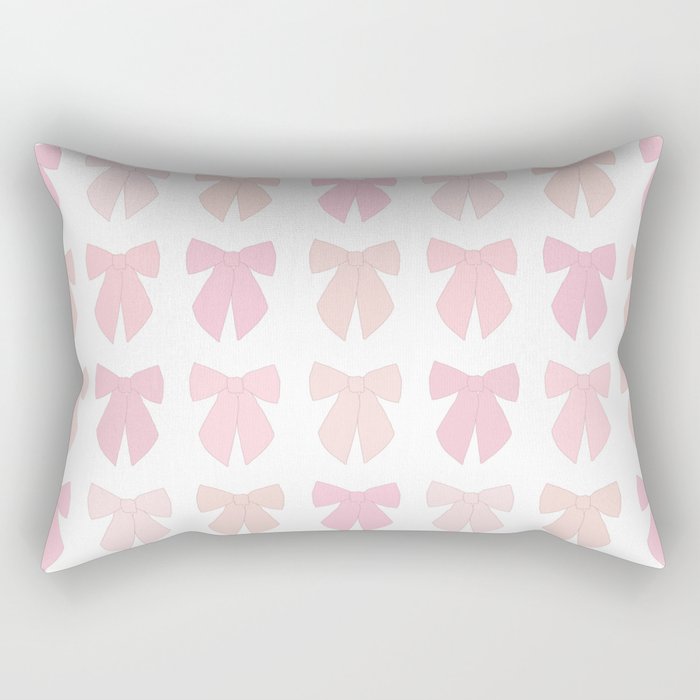 Pink Bows Preppy Coquette Rectangular Pillow Gallery Image 1