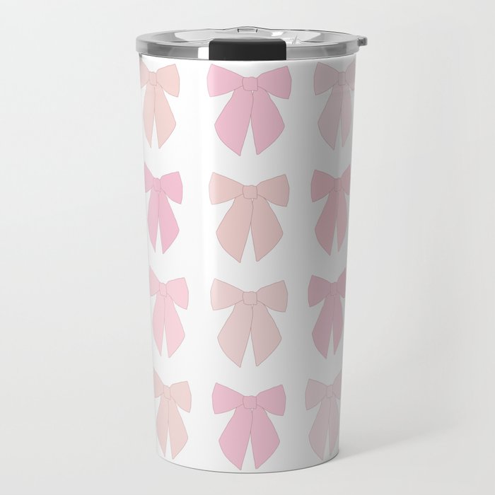 Pink Bows Preppy Coquette Travel Mug Gallery Image 1