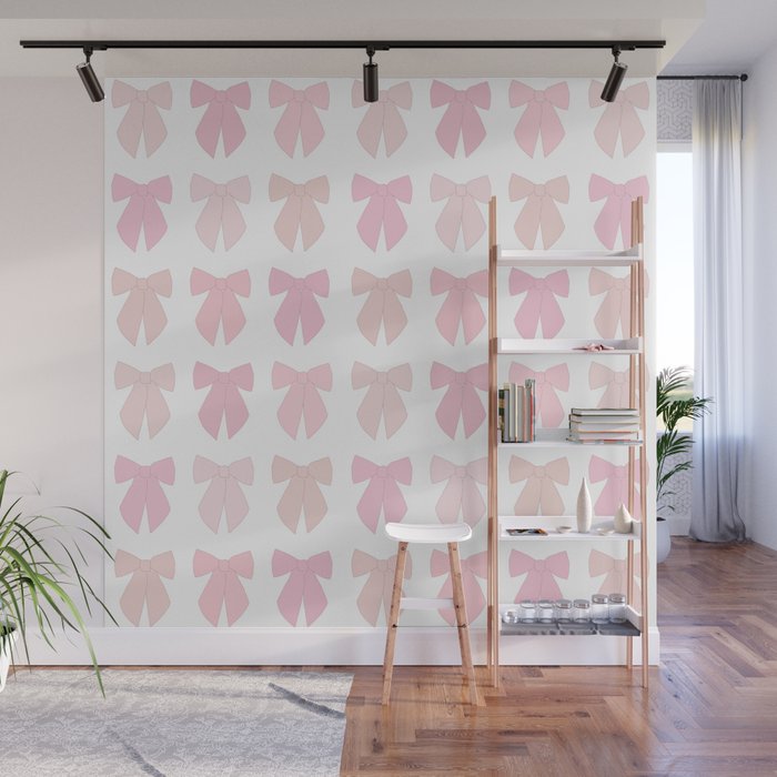Pink Bows Preppy Coquette Wall Mural Gallery Image 1