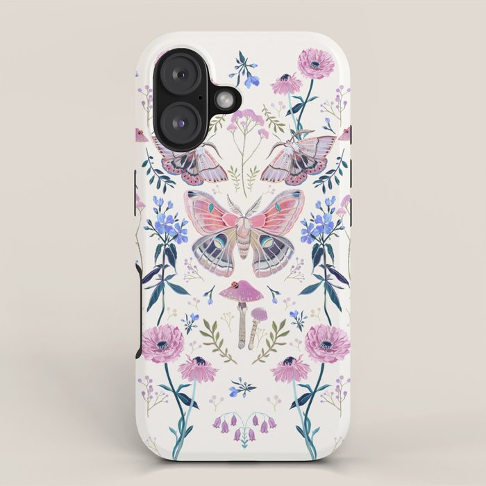 Lilac Butterfly and Flowers iPhone Case Gallery Image 1