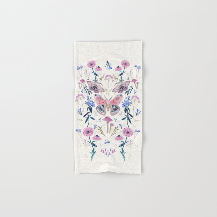 Lilac Butterfly and Flowers Bath Towel Gallery Image 1