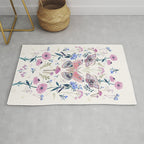 Lilac Butterfly and Flowers Rug Gallery Image 1