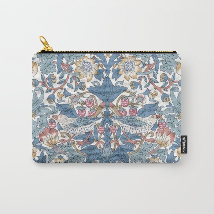 William Morris Strawberry Thief Pastel Blue Floral Carry All Pouch Gallery Image 1