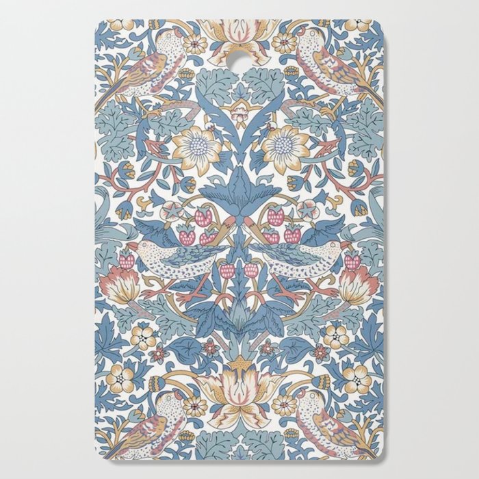 William Morris Strawberry Thief Pastel Blue Floral Cutting Board Gallery Image 1