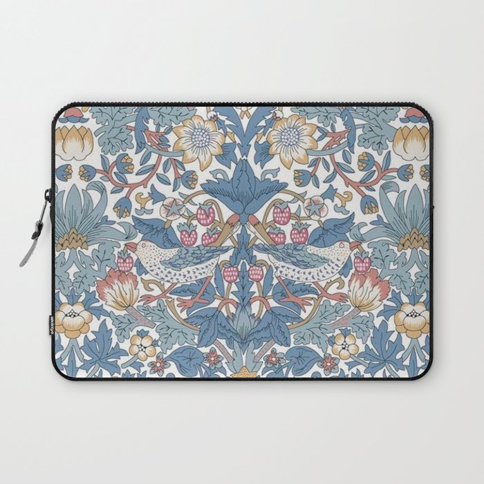 William Morris Strawberry Thief Pastel Blue Floral Laptop Sleeve Gallery Image 1