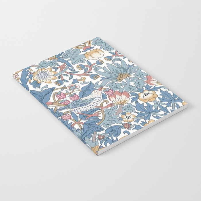 William Morris Strawberry Thief Pastel Blue Floral Notebook Gallery Image 2