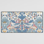 William Morris Strawberry Thief Pastel Blue Floral Desk Mat Gallery Image 3