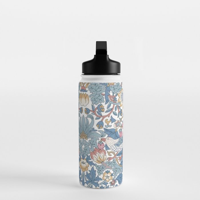 William Morris Strawberry Thief Pastel Blue Floral Water Bottle Gallery Image 3