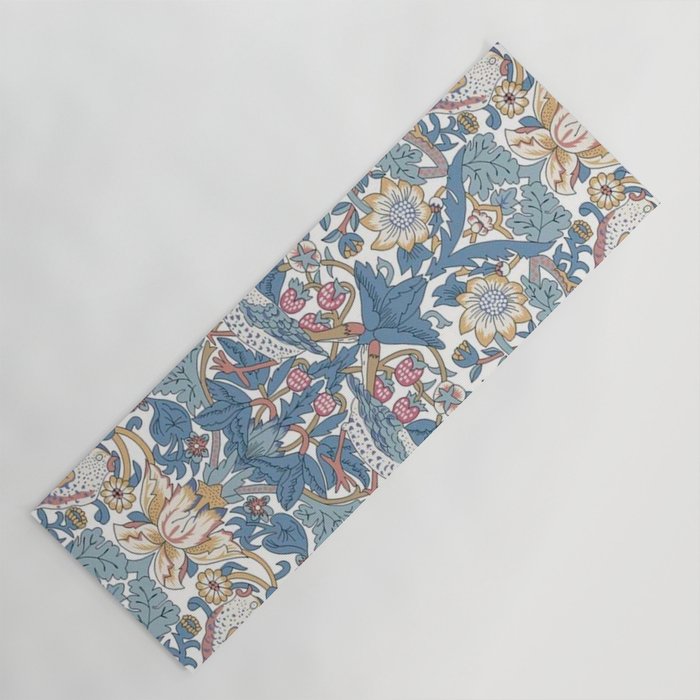 William Morris Strawberry Thief Pastel Blue Floral Yoga Mat Gallery Image 1