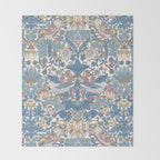 William Morris Strawberry Thief Pastel Blue Floral Throw Blanket Gallery Image 2