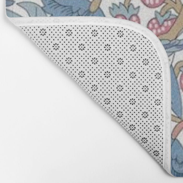 William Morris Strawberry Thief Pastel Blue Floral Bath Mat Gallery Image 2