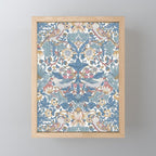 William Morris Strawberry Thief Pastel Blue Floral Mini Art Print Gallery Image 1