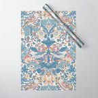 William Morris Strawberry Thief Pastel Blue Floral Wrapping Paper Gallery Image 1