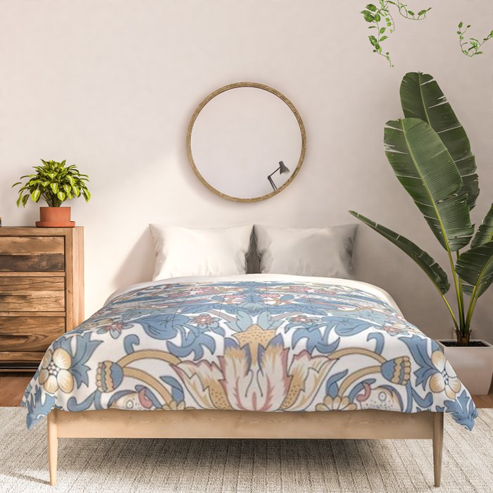 William Morris Strawberry Thief Pastel Blue Floral Comforter Gallery Image 3