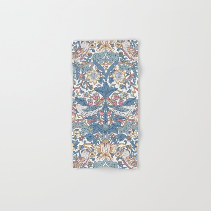 William Morris Strawberry Thief Pastel Blue Floral Bath Towel Gallery Image 1