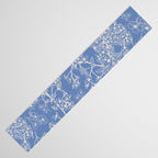 Grasmere Garden Vintage Modern Botanical Pattern Periwinkle Blue Cream Table Runner Gallery Image 3