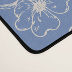 Grasmere Garden Vintage Modern Botanical Pattern Periwinkle Blue Cream Desk Mat Gallery Image 4