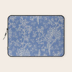 Grasmere Garden Vintage Modern Botanical Pattern Periwinkle Blue Cream Laptop Sleeve Gallery Image 1