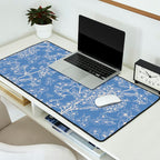 Grasmere Garden Vintage Modern Botanical Pattern Periwinkle Blue Cream Desk Mat Gallery Image 2