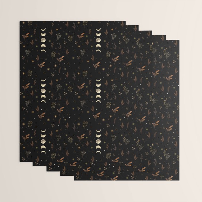 Moonlight Garden - Winter Brown Wrapping Paper Gallery Image 3
