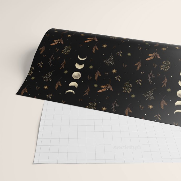 Moonlight Garden - Winter Brown Wrapping Paper Gallery Image 2
