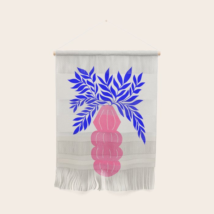 Ruby Pink Vase & Electric Leaves: Vases & Stuff 01 Wall Hanging Gallery Image 1