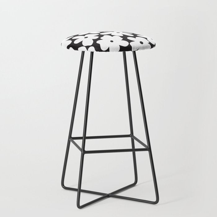 Black & White Flower - 70's White Daisies Stool Gallery Image 1