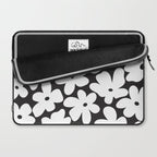 Black & White Flower - 70's White Daisies Laptop Sleeve Gallery Image 2
