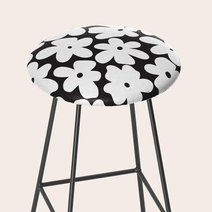 Black & White Flower - 70's White Daisies Stool Gallery Image 2