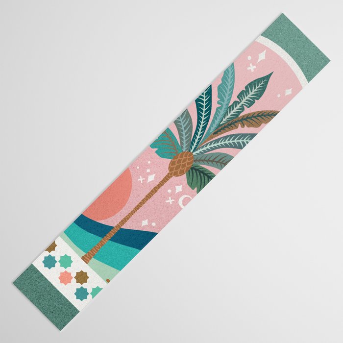 Moorish Framed Palm Tree - Mint & Blush Table Runner Gallery Image 3