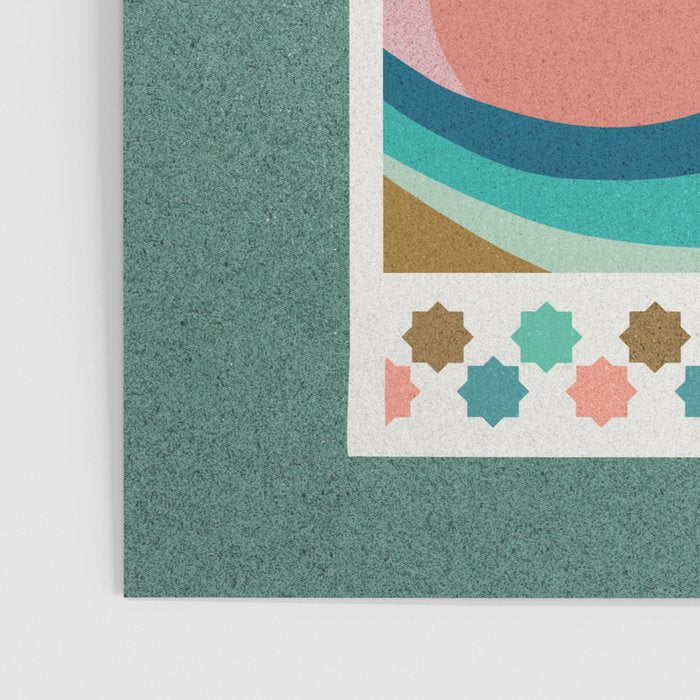 Moorish Framed Palm Tree - Mint & Blush Poster Gallery Image 3