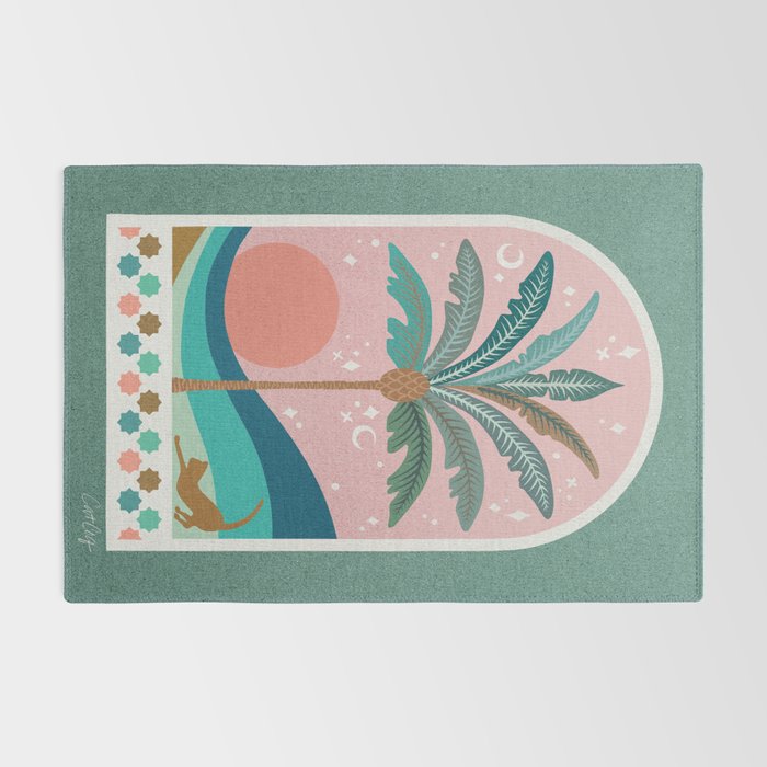 Moorish Framed Palm Tree - Mint & Blush Rug Gallery Image 2