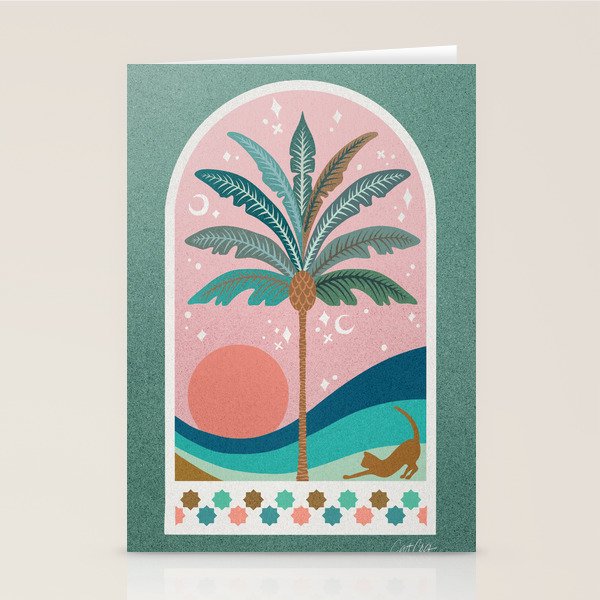 Moorish Framed Palm Tree - Mint & Blush Stationery Card Gallery Image 2