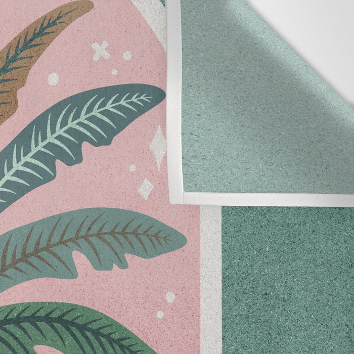 Moorish Framed Palm Tree - Mint & Blush Wall Tapestry Gallery Image 3