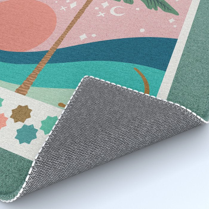 Moorish Framed Palm Tree - Mint & Blush Rug Gallery Image 4