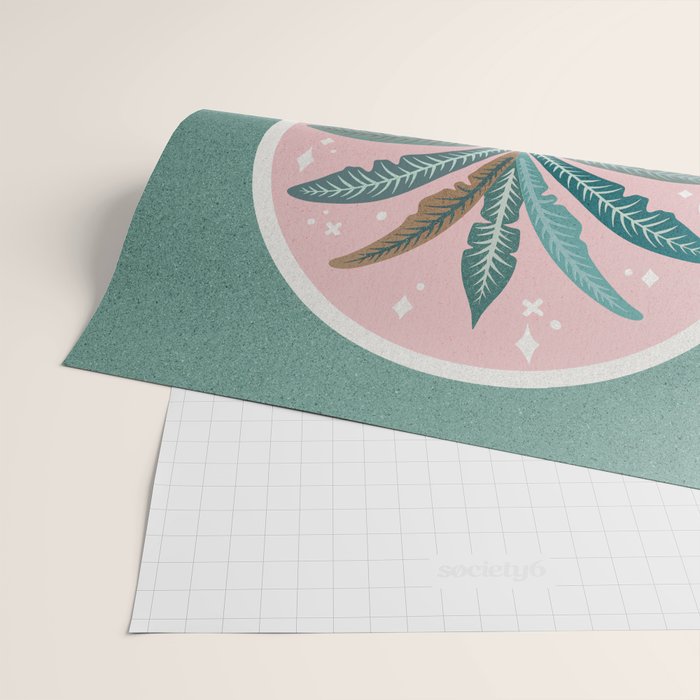 Moorish Framed Palm Tree - Mint & Blush Wrapping Paper Gallery Image 2