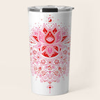 Lotus Blossom Mandala - Red & Pink Palette Travel Mug Gallery Image 1